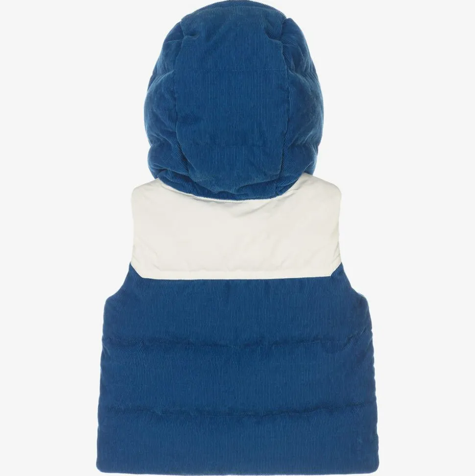 Boys Blue Hooded Down Gilet