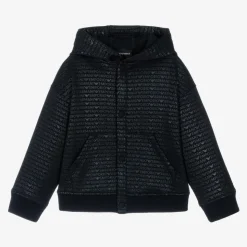 Boys Blue Hooded Jersey Cardigan