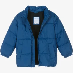 Boys Blue Hooded Puffer Coat