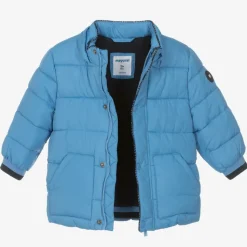 Boys Blue Hooded Puffer Coat