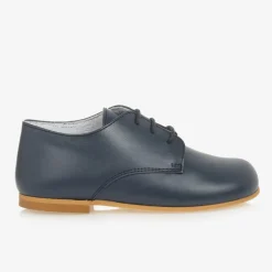 Boys Blue Lace-Up Leather Shoes