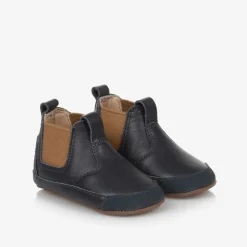 Boys Blue Leather First Walker Boots