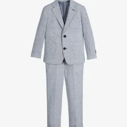Boys Blue Linen & Cotton Suit