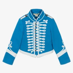 Boys Blue Organic Cotton Military Jacket