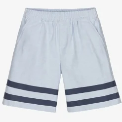 Boys Blue Oxford Cotton Shorts