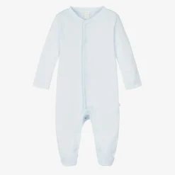 Boys Blue Pima Cotton Babysuit Set