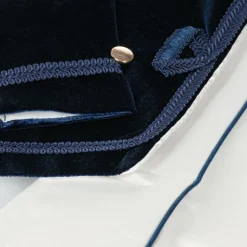 Boys Blue Satin & Velvet Suit