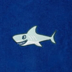 Boys Blue Shark Cotton Poncho Towel