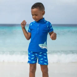 Boys Blue Shark Swim Shorts Set (UPF50+)