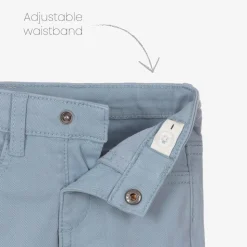 Boys Blue Slim Fit Cotton Trousers