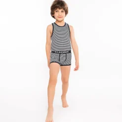 Boys Blue Stripe Cotton Boxers (2 Pack)