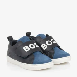 Boys Blue Suede Leather Trainers