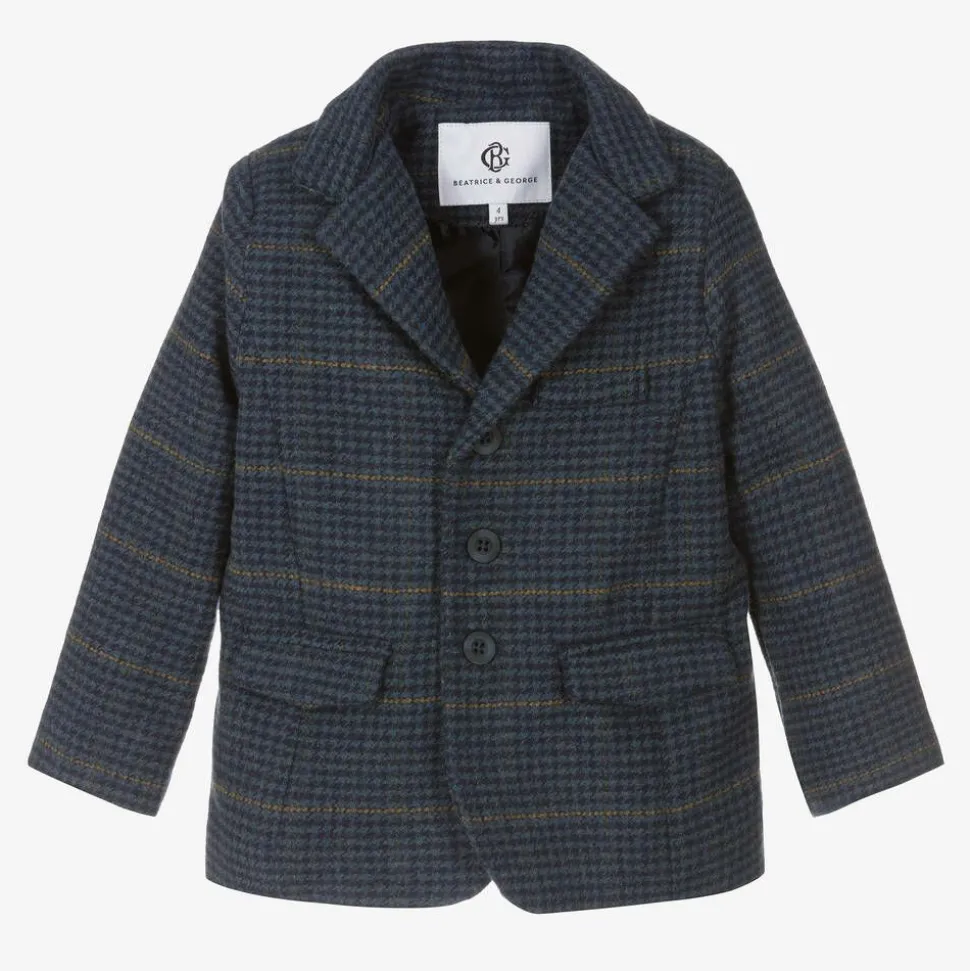 Boys Blue Tweed Blazer