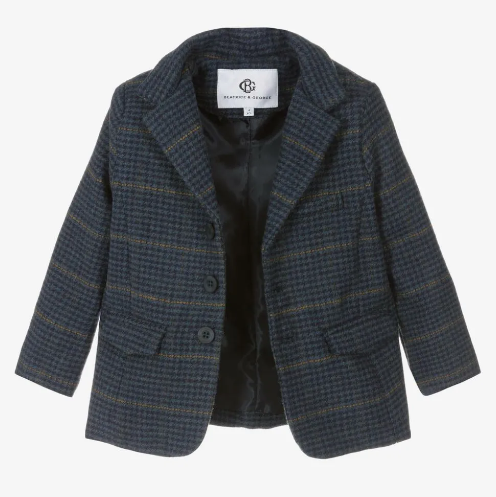 Boys Blue Tweed Blazer