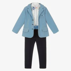 Boys Blue Velour Suit