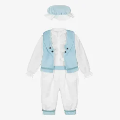 Boys Blue Velvet & Satin Suit