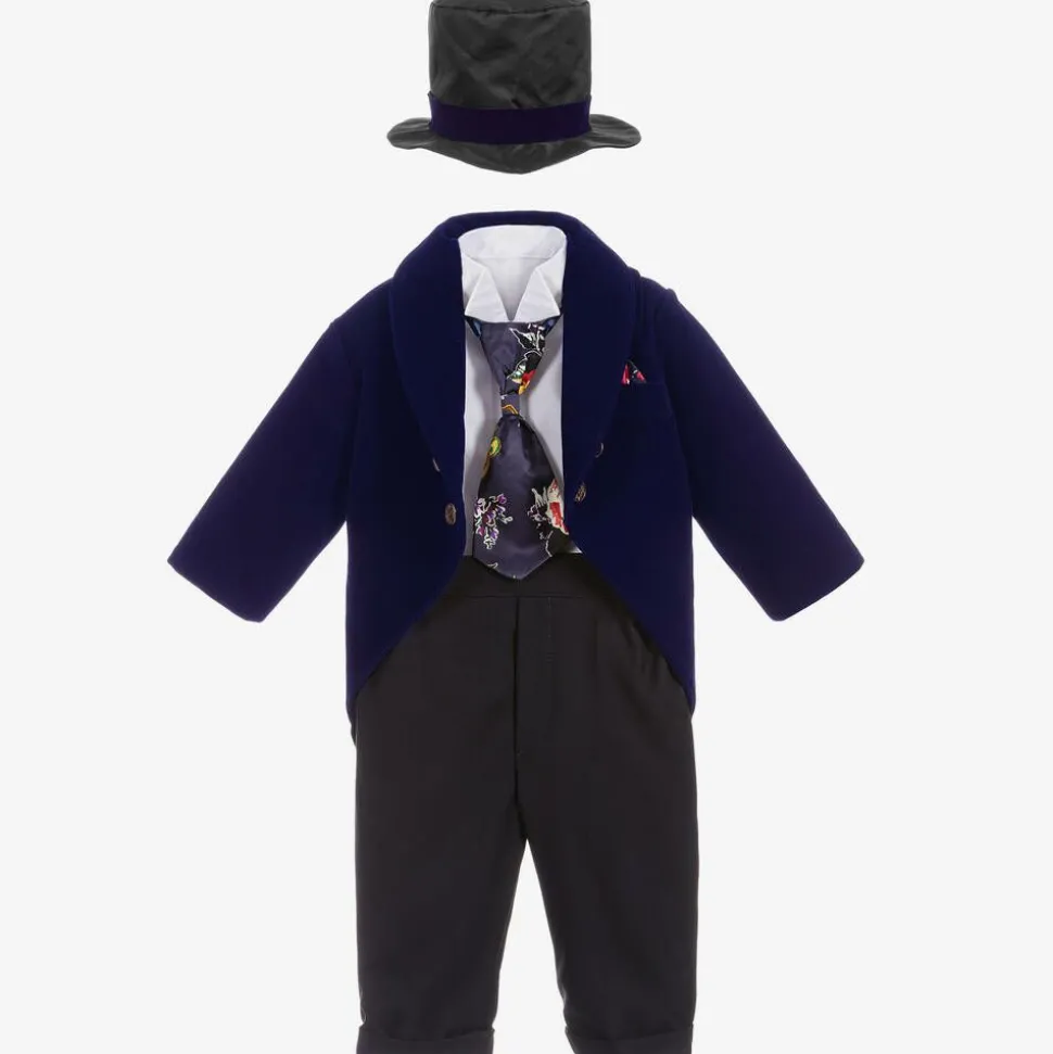 Boys Blue Velvet Suit