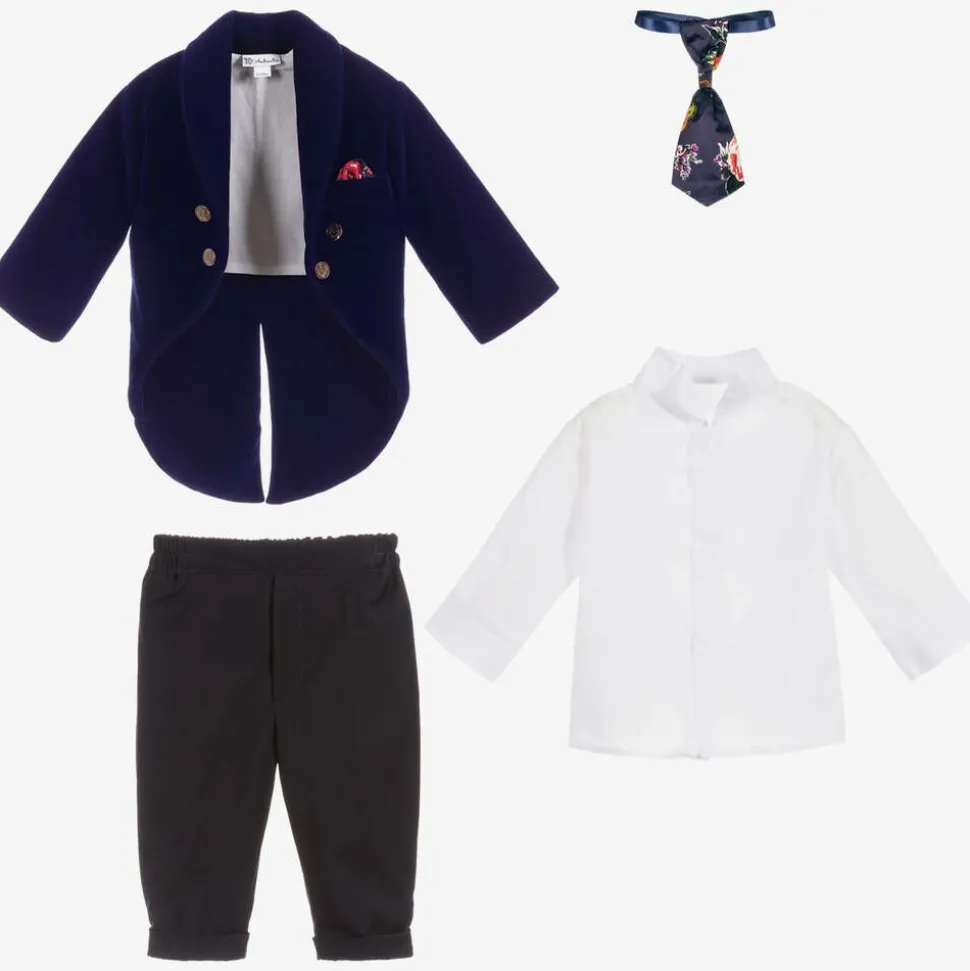 Boys Blue Velvet Suit