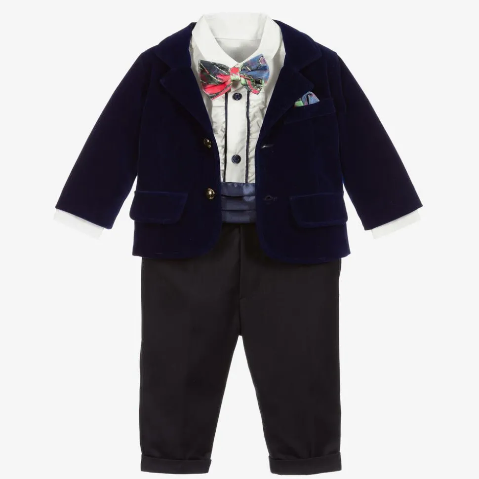 Boys Blue Velvet Suit
