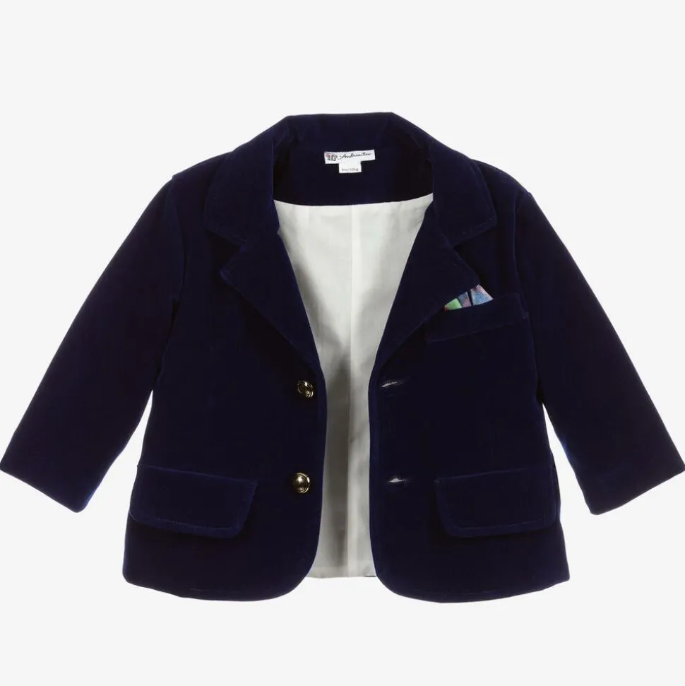 Boys Blue Velvet Suit