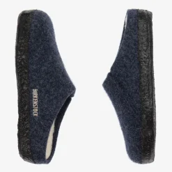 Boys Blue Wool Felt Slippers