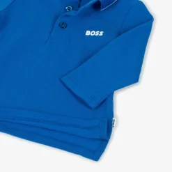 Boys Bright Blue Cotton Polo Shirt
