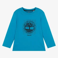 Boys Bright Blue Logo Print Top