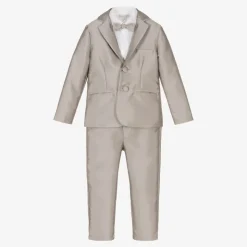 Boys Bronze Satin Twill Suit