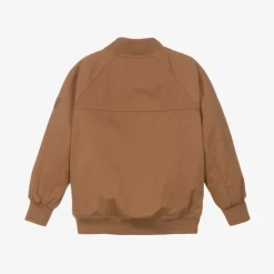 Boys Brown Cotton Twill Bomber Jacket