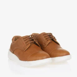 Boys Brown Faux Leather Shoes