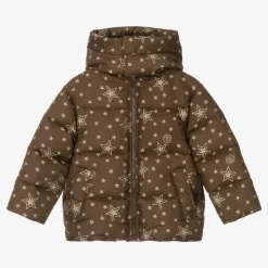 Boys Brown GG Down-Padded Puffer Jacket
