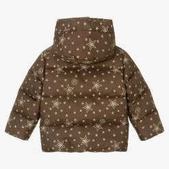 Boys Brown GG Down-Padded Puffer Jacket