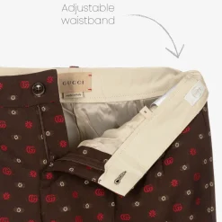 Boys Brown GG Wool Trousers