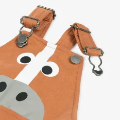 Boys Brown Horse Cotton Dungarees