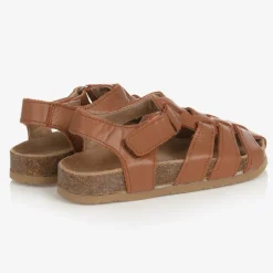 Boys Brown Leather Sandals
