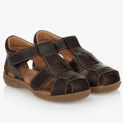 Boys Brown Leather Sandals