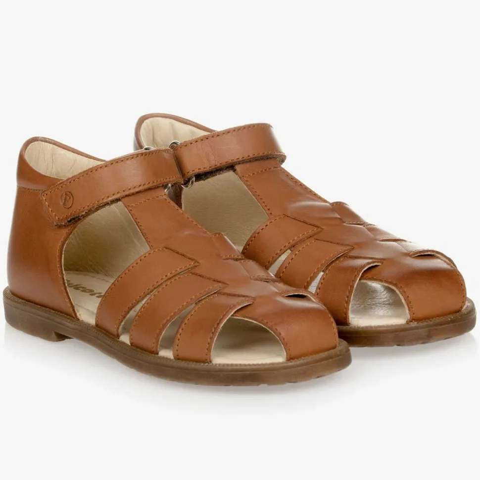Boys Brown Leather Sandals