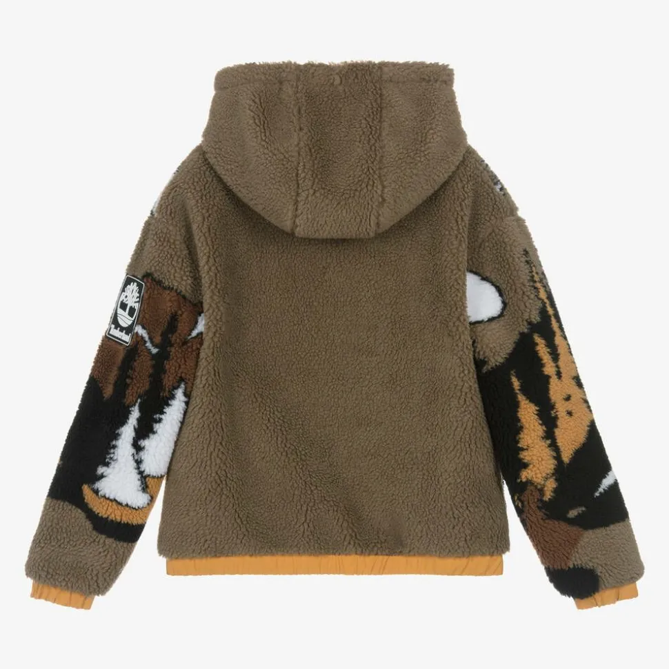 Boys Brown Mountain Fleece Zip-up Hoodie