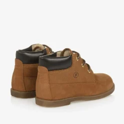 Boys Brown Nubuck Leather Boots