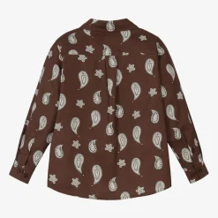 Boys Brown Organic Cotton Paisley Shirt