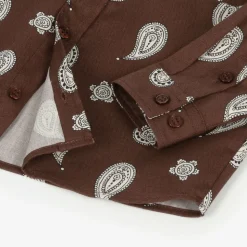 Boys Brown Organic Cotton Paisley Shirt