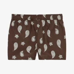 Boys Brown Organic Cotton Paisley Shorts