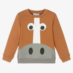 Boys Brown Organic Horse Sweatshirt