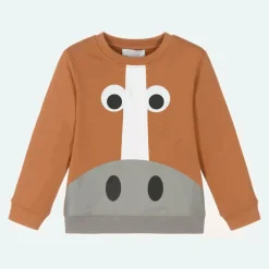 Boys Brown Organic Horse Sweatshirt
