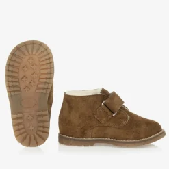 Boys Brown Suede First Walker Boots