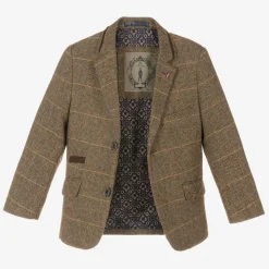Boys Brown Tweed Albert Suit