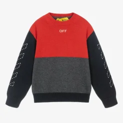 Boys Colourblock Wool & Cotton Sweater
