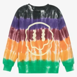 Boys Cotton Tie Dye Happy Face Sweatshirt