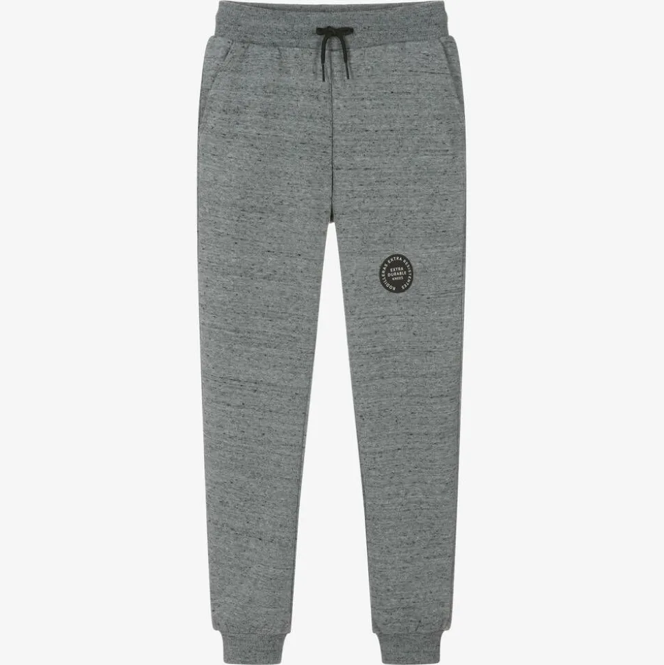 Boys Dark Grey Cotton Joggers