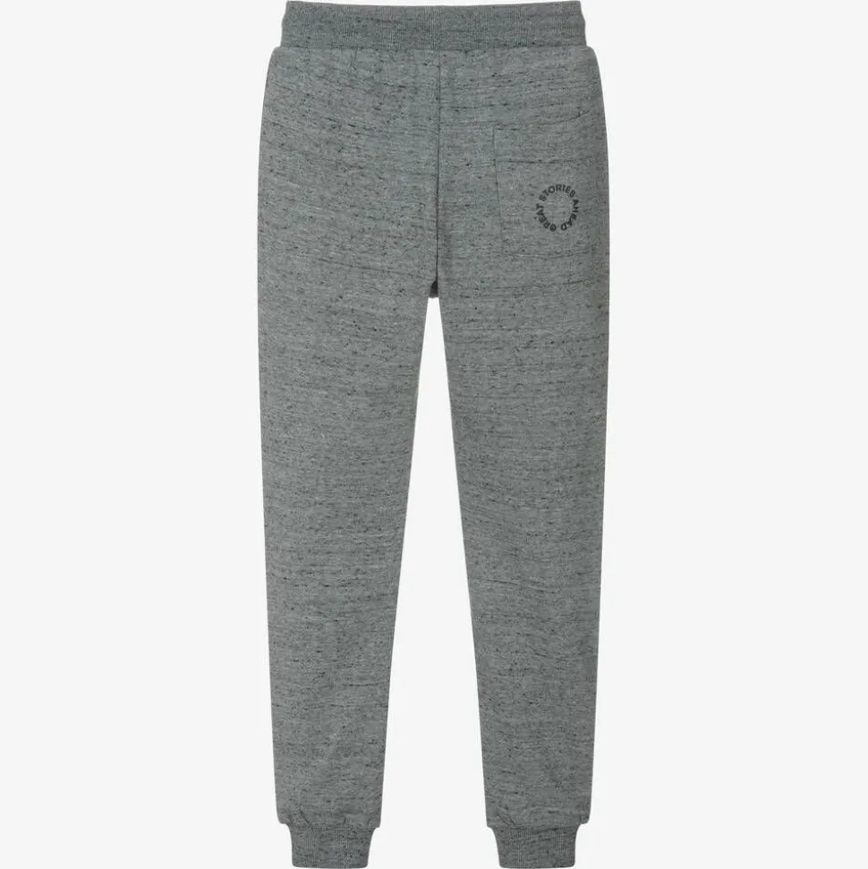 Boys Dark Grey Cotton Joggers